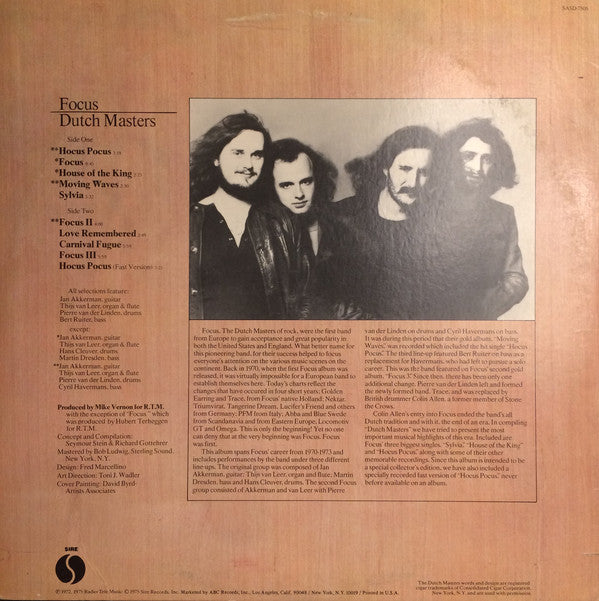 Focus (2) : Dutch Masters (LP, Comp, Ter)