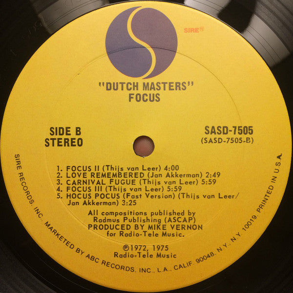 Focus (2) : Dutch Masters (LP, Comp, Ter)