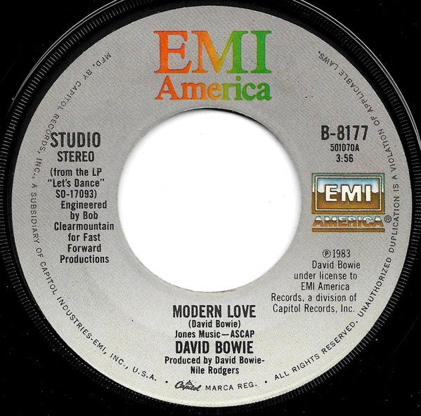 David Bowie : Modern Love (7", Single, Win)