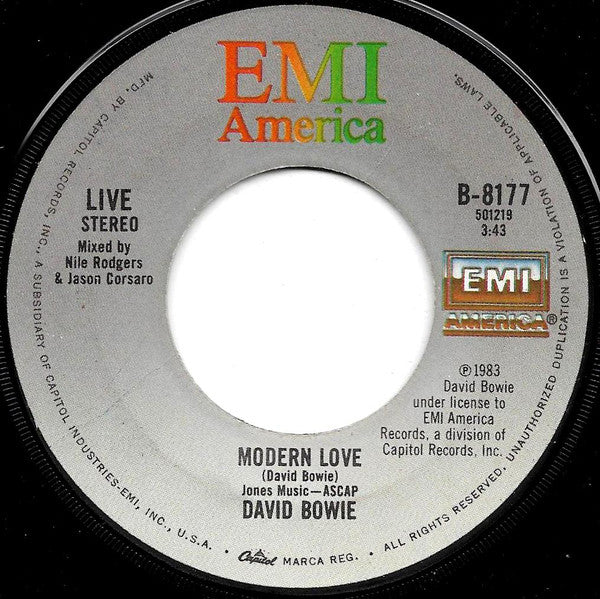 David Bowie : Modern Love (7", Single, Win)