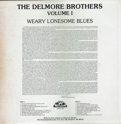 The Delmore Brothers : Volume I - Weary Lonesome Blues (LP, Comp)