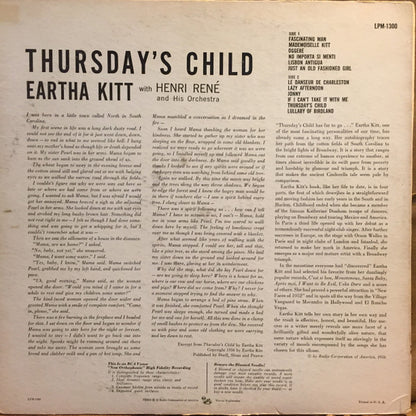 Eartha Kitt With Henri René And His Orchestra : Thursday's Child (LP, Album, Mono)