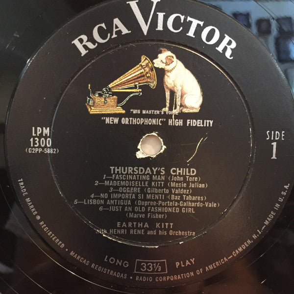 Eartha Kitt With Henri René And His Orchestra : Thursday's Child (LP, Album, Mono)