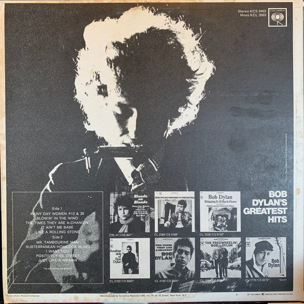 Bob Dylan : Bob Dylan's Greatest Hits (LP, Comp, RE)