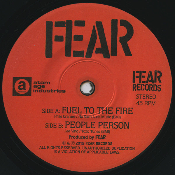 Fear (3) : Fuel To The Fire (7", Ltd, RP)