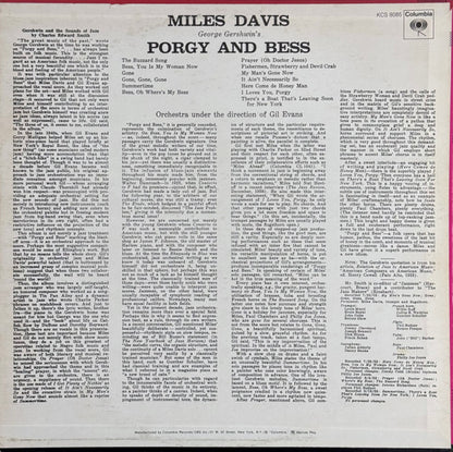 Miles Davis : Porgy And Bess (LP, Album, RE, San)