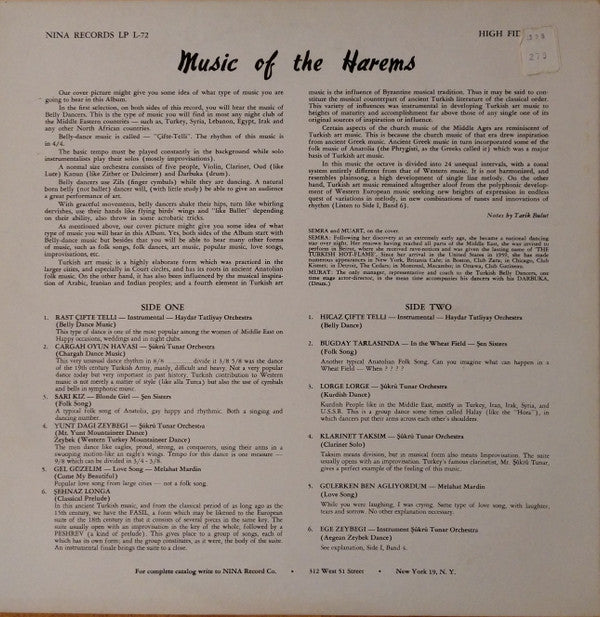 Various : Music Of The Harems (LP, Album, Comp, Yel)