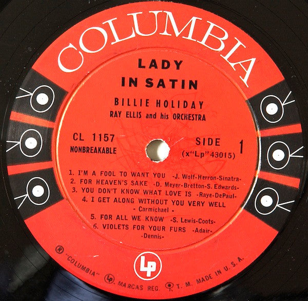 Billie Holiday With Ray Ellis And His Orchestra : Lady In Satin (LP, Album, Mono)