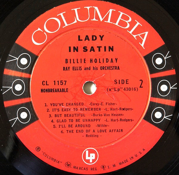 Billie Holiday With Ray Ellis And His Orchestra : Lady In Satin (LP, Album, Mono)