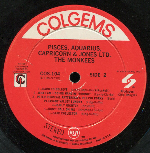 The Monkees : Pisces, Aquarius, Capricorn & Jones Ltd. (LP, Album, Ind)