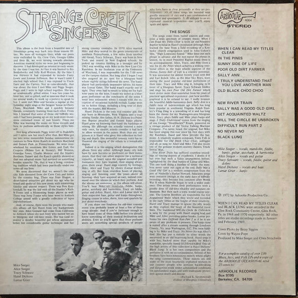 Strange Creek Singers : Strange Creek Singers (LP, Album)