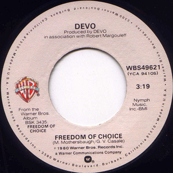 Devo : Snowball / Freedom Of Choice (7")