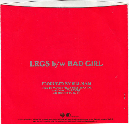 ZZ Top : Legs (7", Single, Spe)