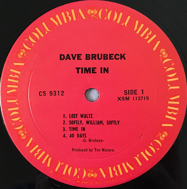 Dave Brubeck : Time In (LP, Album, RE, Pit)