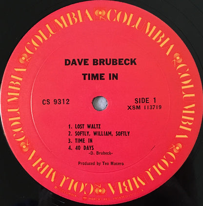 Dave Brubeck : Time In (LP, Album, RE, Pit)