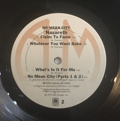 Nazareth (2) : No Mean City (LP, Album, Ter)