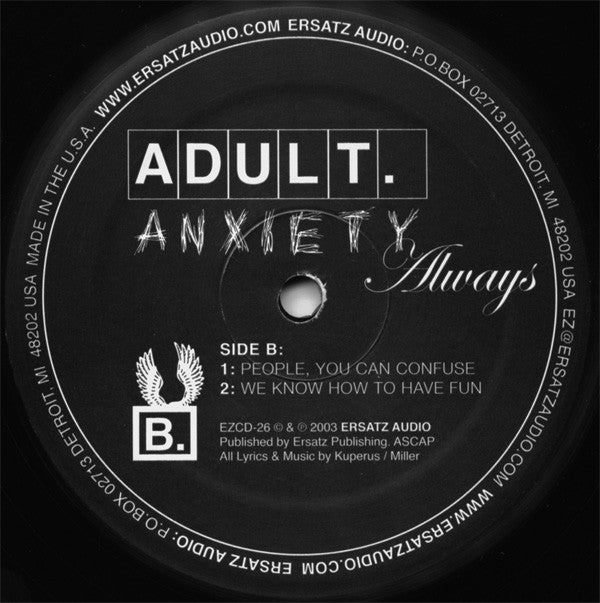 ADULT. : Anxiety Always (2x12", Album)