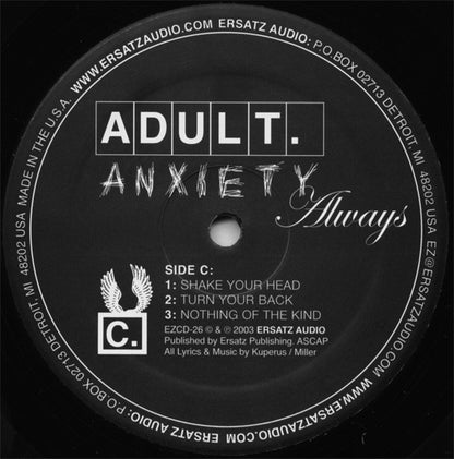ADULT. : Anxiety Always (2x12", Album)