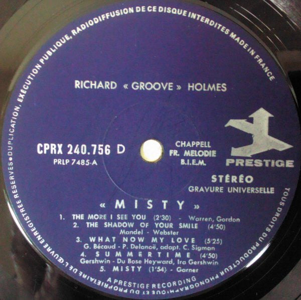 Richard "Groove" Holmes : Misty (LP, Album)