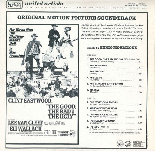 Ennio Morricone : The Good, The Bad  And The Ugly - Original Motion Picture Soundtrack (LP, Album, M/Print, RP)