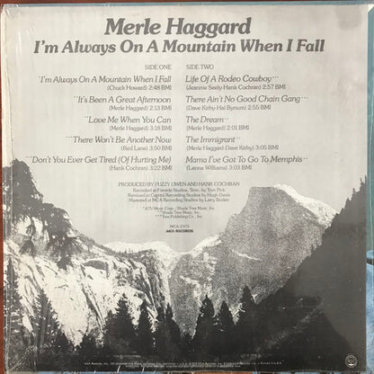 Merle Haggard : I'm Always On A Mountain When I Fall (LP, Album, Glo)