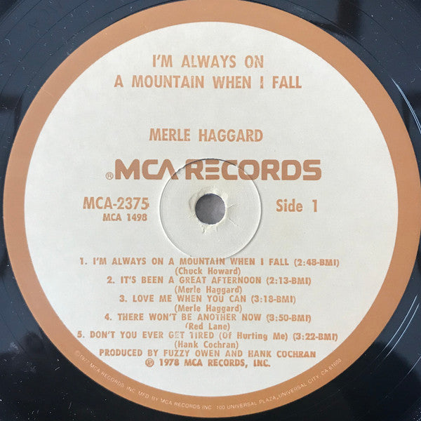 Merle Haggard : I'm Always On A Mountain When I Fall (LP, Album, Glo)