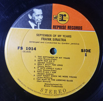 Frank Sinatra : September Of My Years (LP, Album, RE)