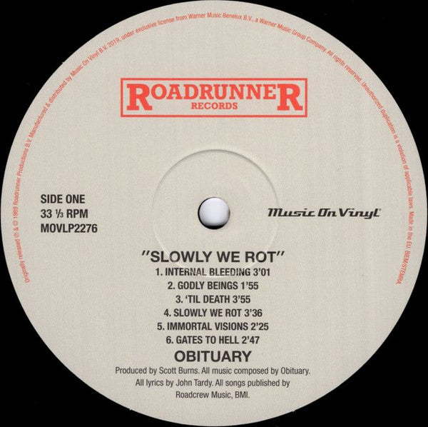 Obituary : Slowly We Rot (LP, Album, RE, 180)