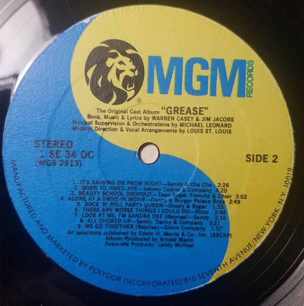 Various : Grease - The Original Broadway Cast Album (LP, Album)