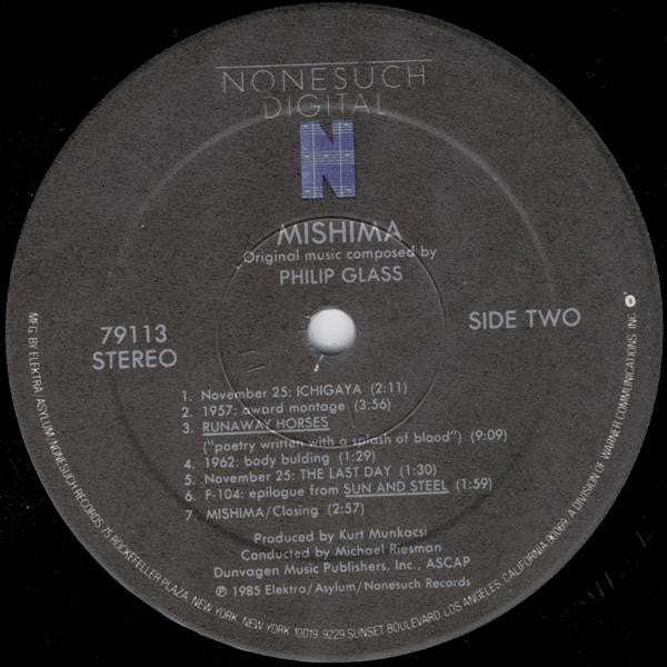 Philip Glass : Mishima (LP, Album)