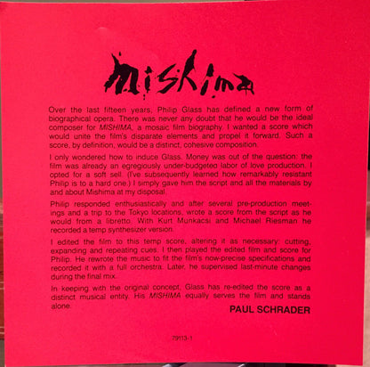 Philip Glass : Mishima (LP, Album)