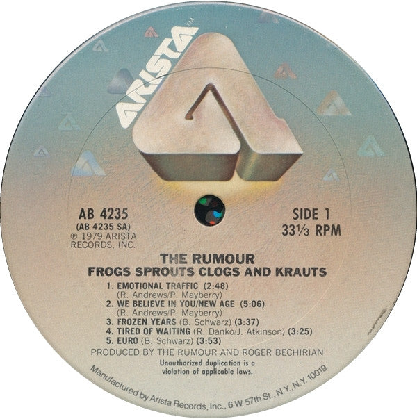 The Rumour : Frogs Sprouts Clogs And Krauts (LP, Album, Pit)