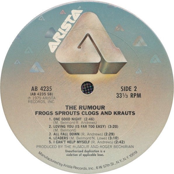 The Rumour : Frogs Sprouts Clogs And Krauts (LP, Album, Pit)