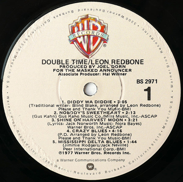 Leon Redbone : Double Time (LP, Album, RP, Win)