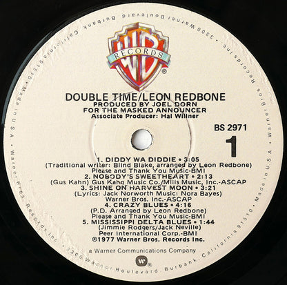 Leon Redbone : Double Time (LP, Album, RP, Win)