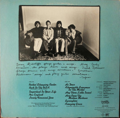 Jonathan Richman & The Modern Lovers : Jonathan Richman & The Modern Lovers (LP, Album, RE)