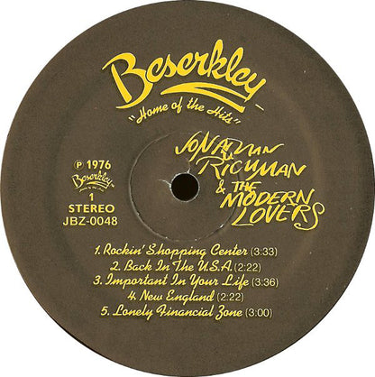 Jonathan Richman & The Modern Lovers : Jonathan Richman & The Modern Lovers (LP, Album, RE)