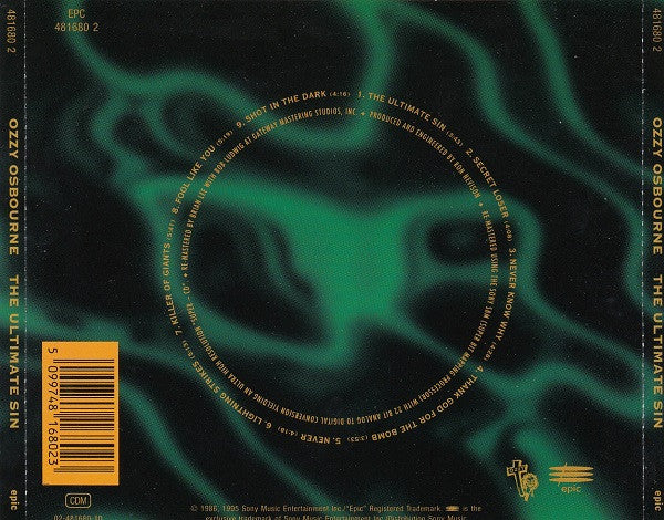Ozzy Osbourne : The Ultimate Sin (CD, Album, RE, RM)