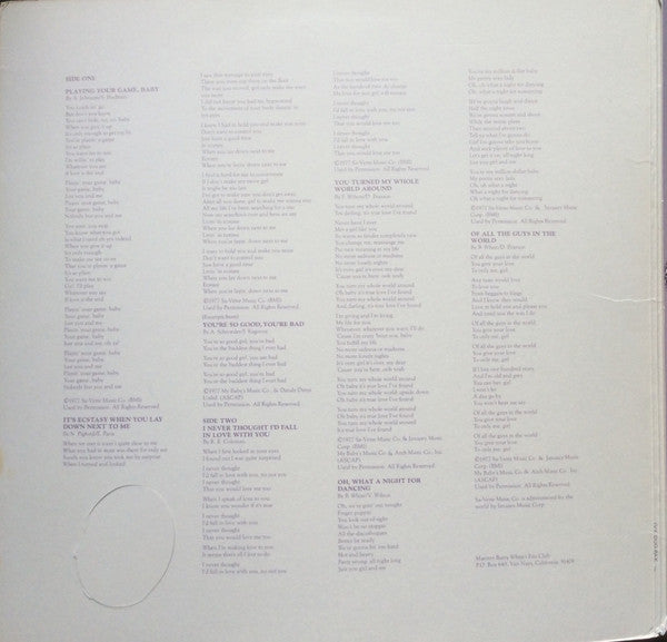 Barry White : Barry White Sings For Someone You Love (LP, Album, San)