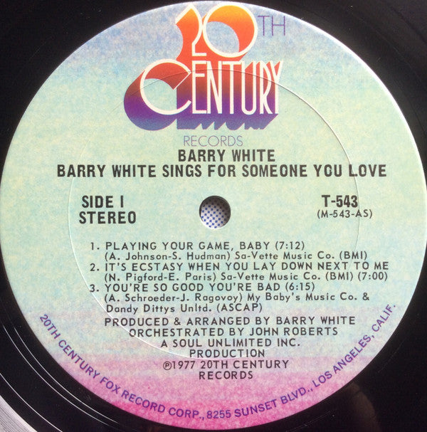 Barry White : Barry White Sings For Someone You Love (LP, Album, San)