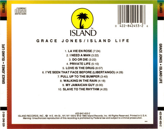 Grace Jones : Island Life (CD, Comp, RP)