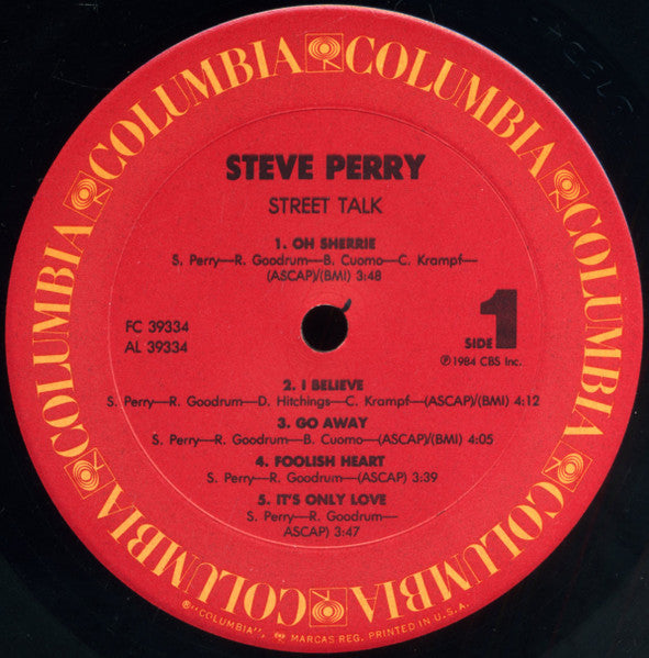 Steve Perry : Street Talk (LP, Album, Pit)