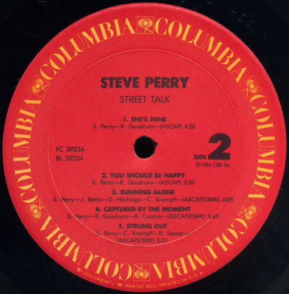 Steve Perry : Street Talk (LP, Album, Pit)