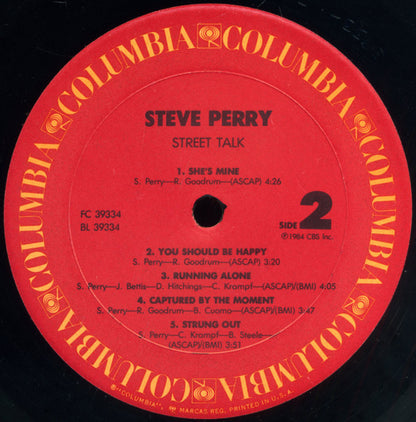 Steve Perry : Street Talk (LP, Album, Pit)