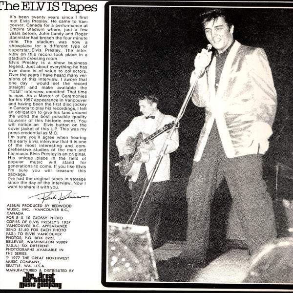 Elvis Presley : The Elvis Tapes (LP, Album, P/Mixed, PRC)