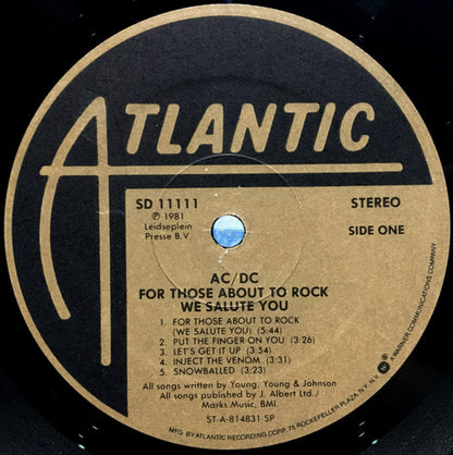 AC/DC : For Those About To Rock (We Salute You) (LP, Album, Spe)