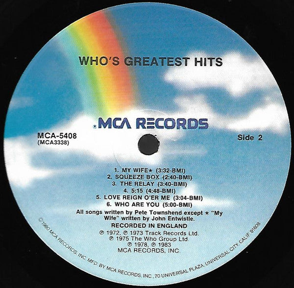 The Who : Who's Greatest Hits (LP, Comp, Glo)