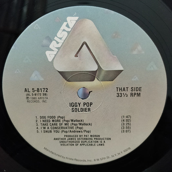 Iggy Pop : Soldier (LP, Album, RE)