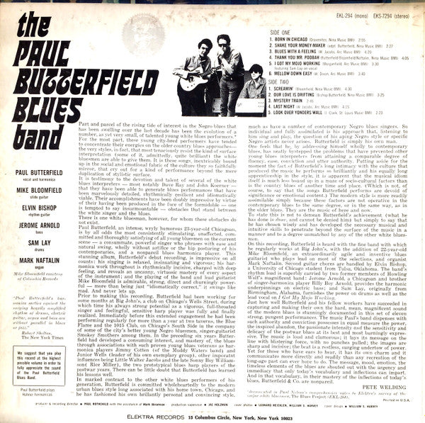 The Paul Butterfield Blues Band : The Paul Butterfield Blues Band (LP, Album, RE, Ter)