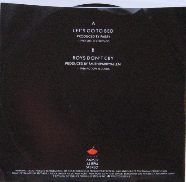 The Cure : Let's Go To Bed (7", Single)